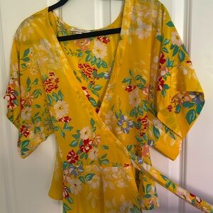 Yumi Kim Yellow Floral Blouse